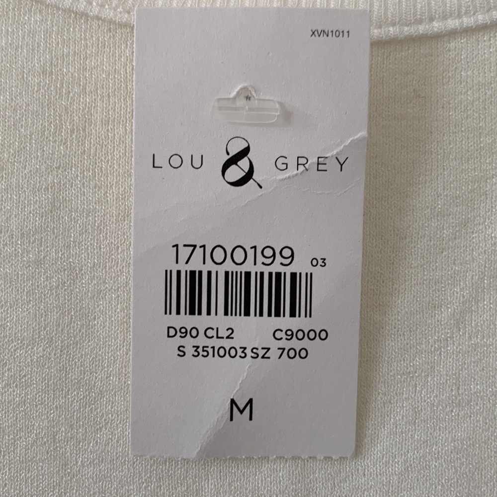 NWT LOU & GREY White Rayon/Spandex Short Sleeves Top Size Medium - Picture 6 of 16